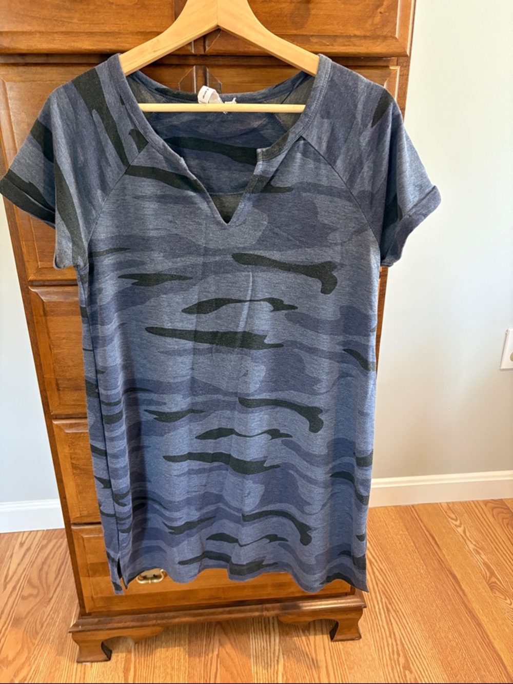 Cable & Gauge Blue and Black Camo Mini Dress